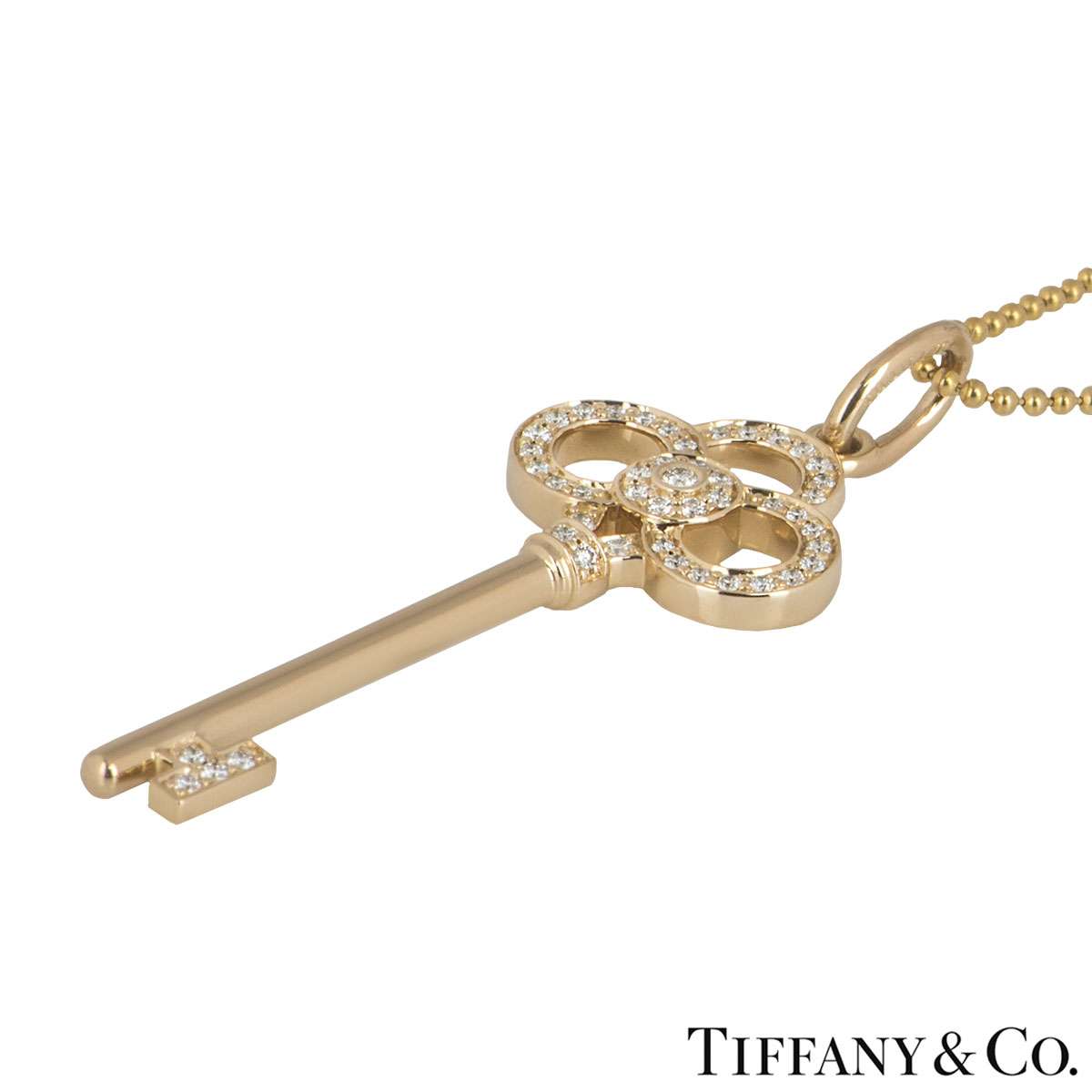 Tiffany Keys Crown Key in Yellow Gold with Diamonds, 1.5